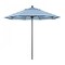 California Umbrella 9' Black Aluminum Market Patio Umbrella, Sunbrella Cabana Regatta 194061335505 - alternate 1